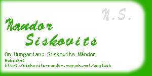 nandor siskovits business card