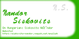 nandor siskovits business card